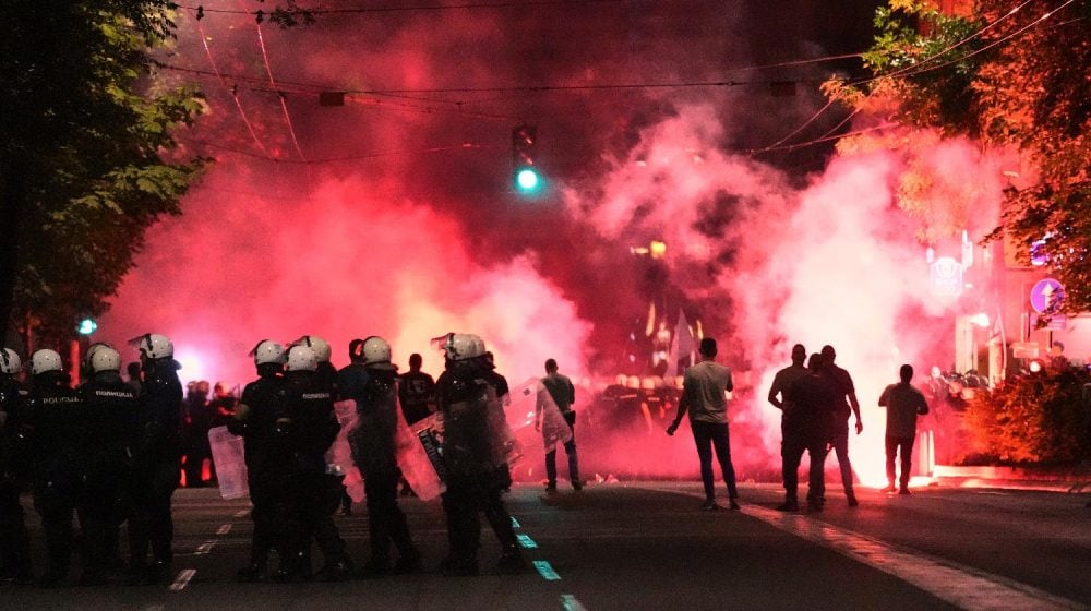 Clashes Between Police and Protesters in Belgrade at the "Mass Rally Against Vučić"