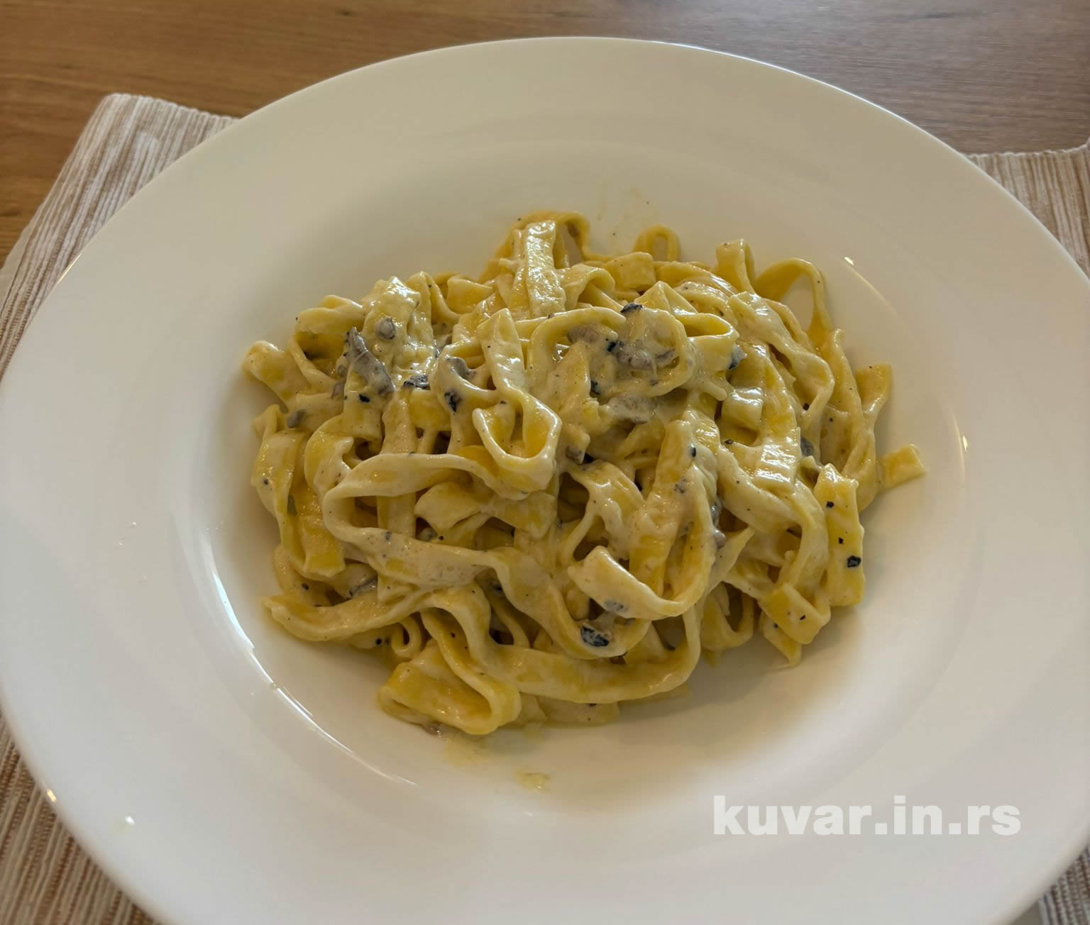 Pasta with Truffles in a Mild Creamy Sauce